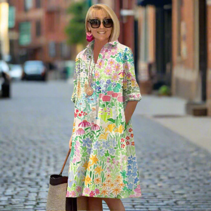 Vireya - שמלה פרחונית אלגנטית ליום יום