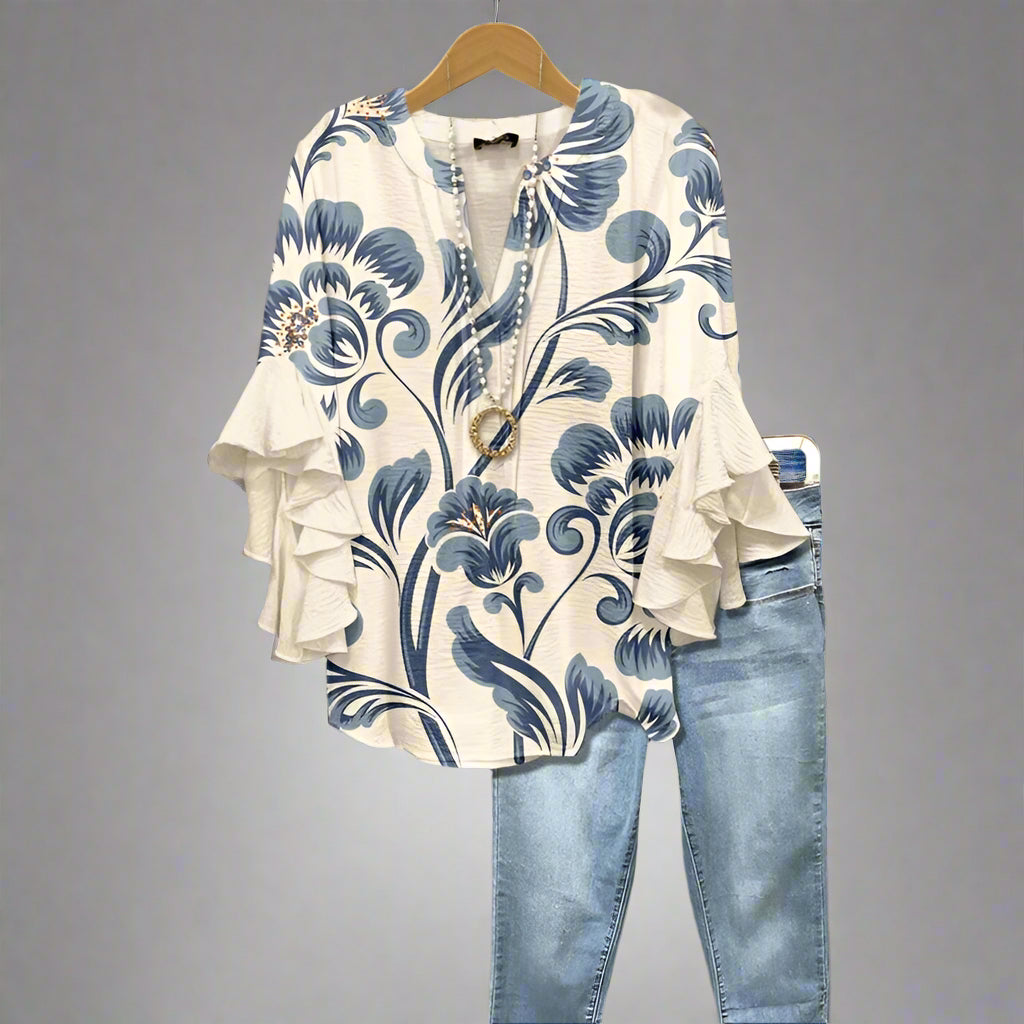 Emmeline - חולצה פרחונית אלגנטית ליום יום