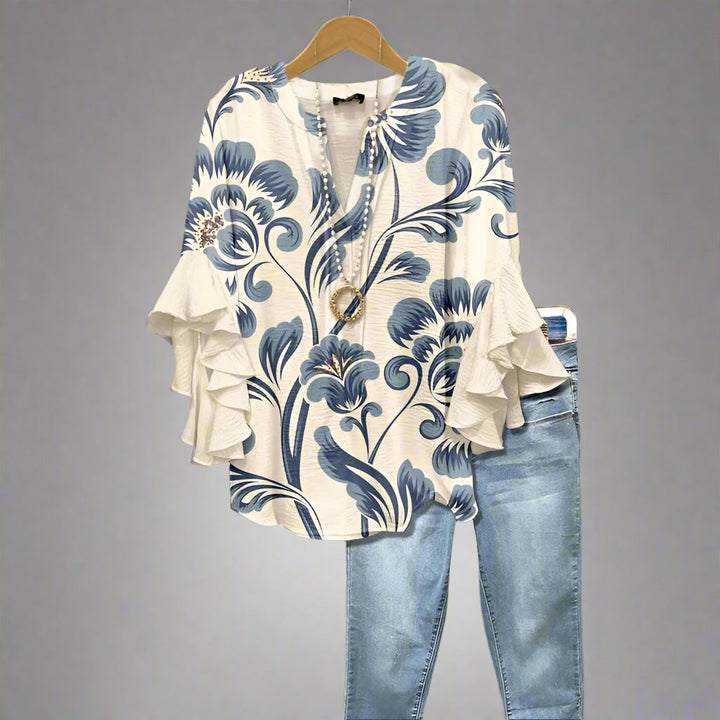 Emmeline - חולצה פרחונית אלגנטית ליום יום