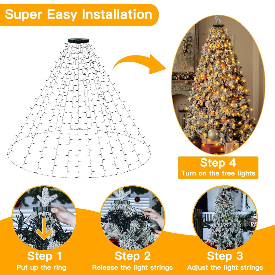 Kaerra - טבעת אורות מפל לעץ חג המולד