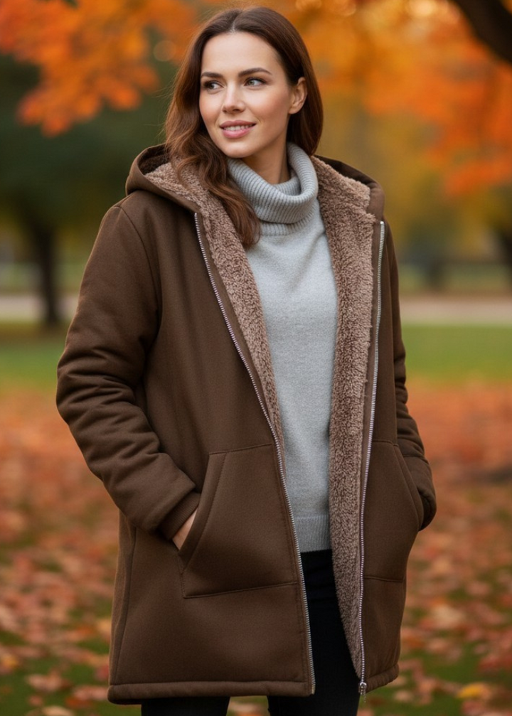 Fiorina - מעיל קז'ואל עם קפוצ'ון אופנתי