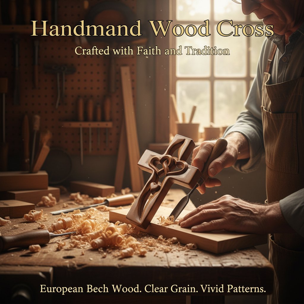 Orlinda - קישוט קיר צלב עם לב