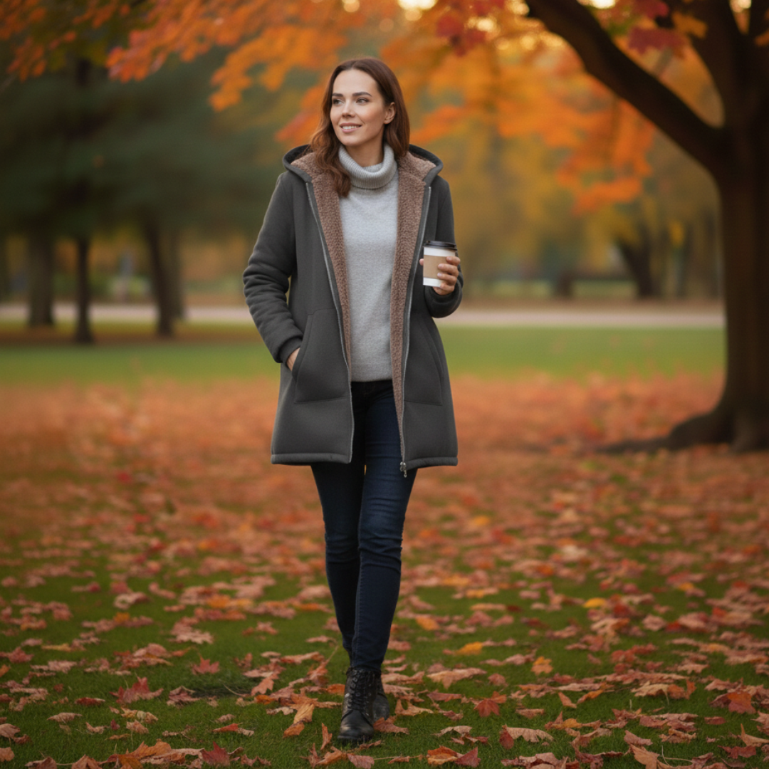 Fiorina - מעיל קז'ואל עם קפוצ'ון אופנתי