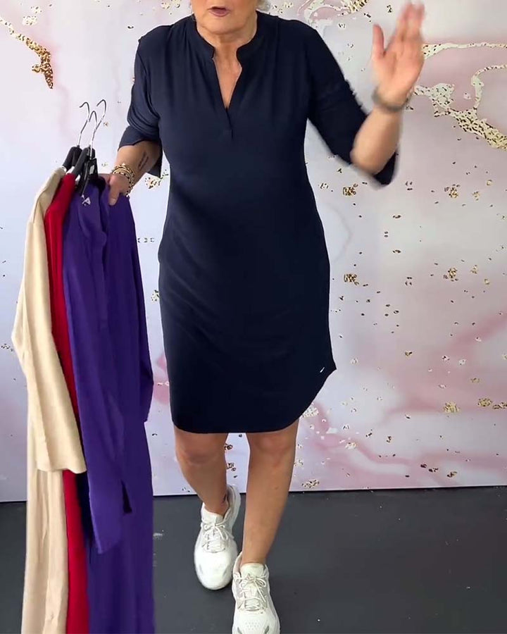 Lorraine - שמלת V-Neck אלגנטית וקז'ואלית
