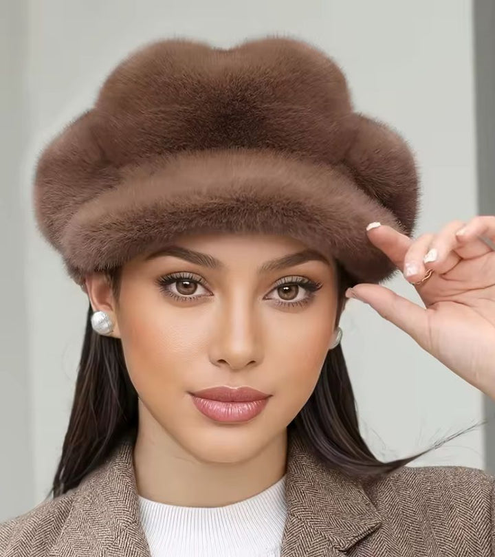 Tallina - כובע ברט עם פרווה