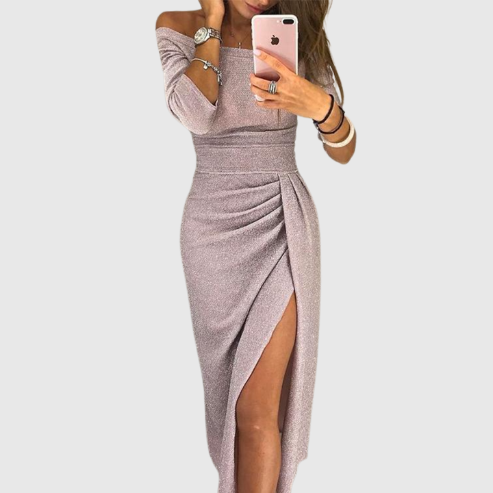 Evalora - שמלת מידי קז'ואל אלגנטית