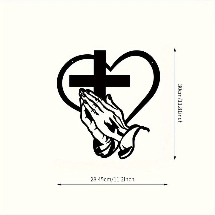 Clariel - אומנות קיר מתכת עם צלב וכתבי קודש