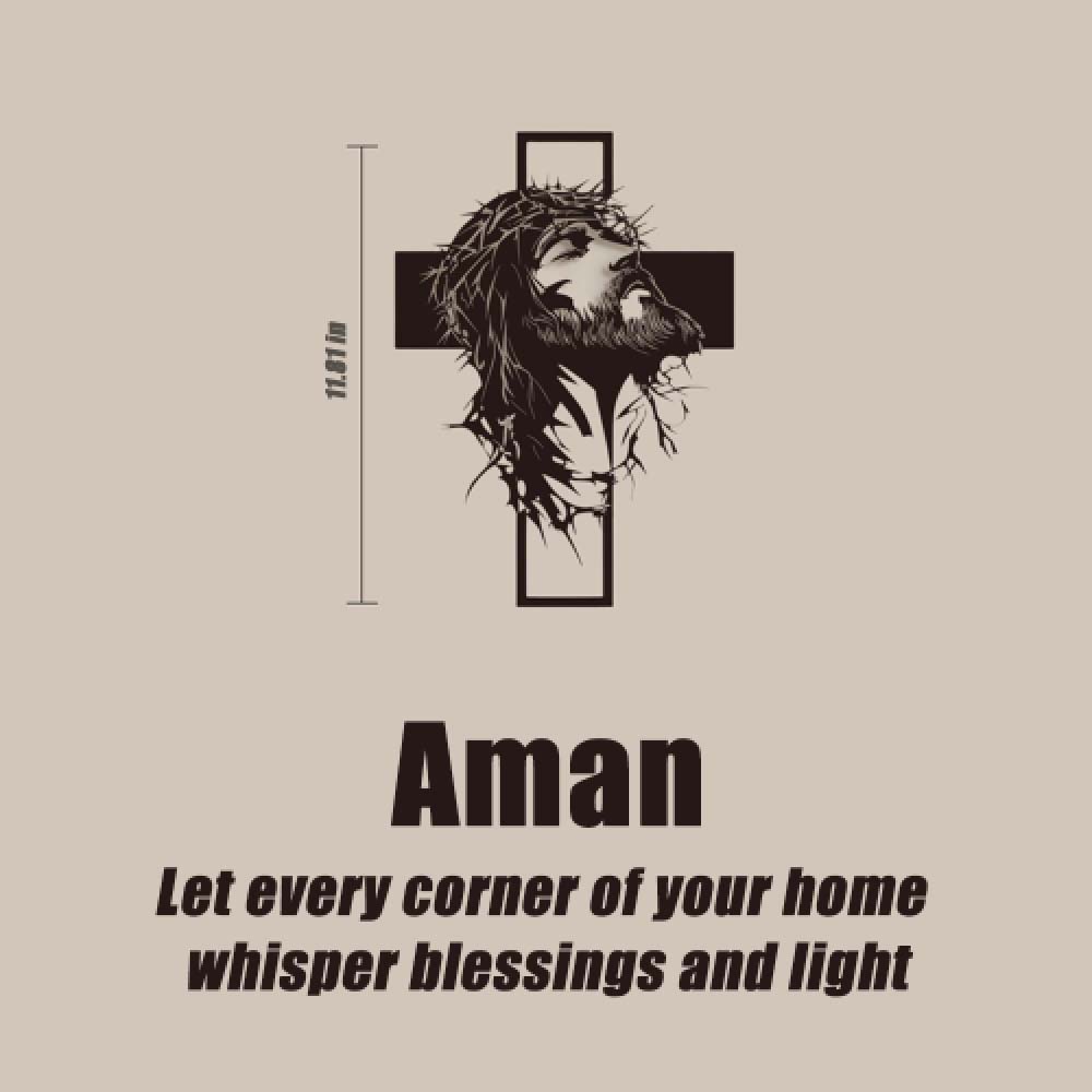 Cyras - אומנות קיר מתכת עם צלב ישוע