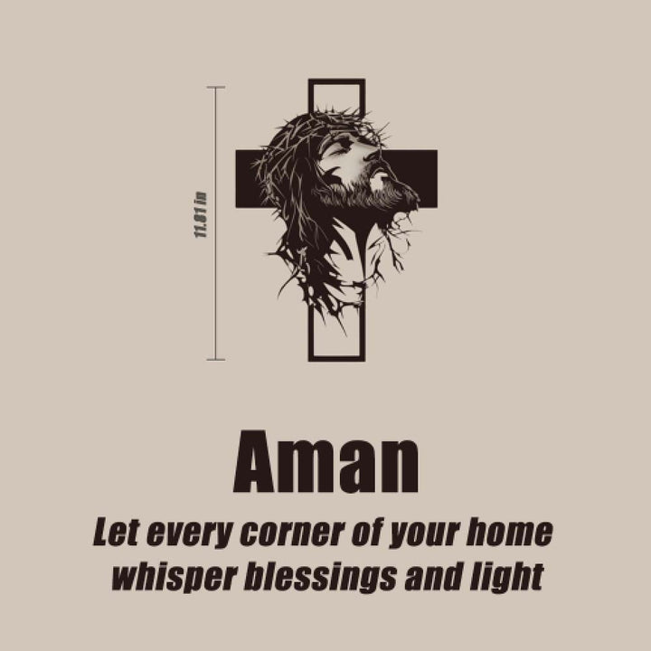 Cyras - אומנות קיר מתכת עם צלב ישוע