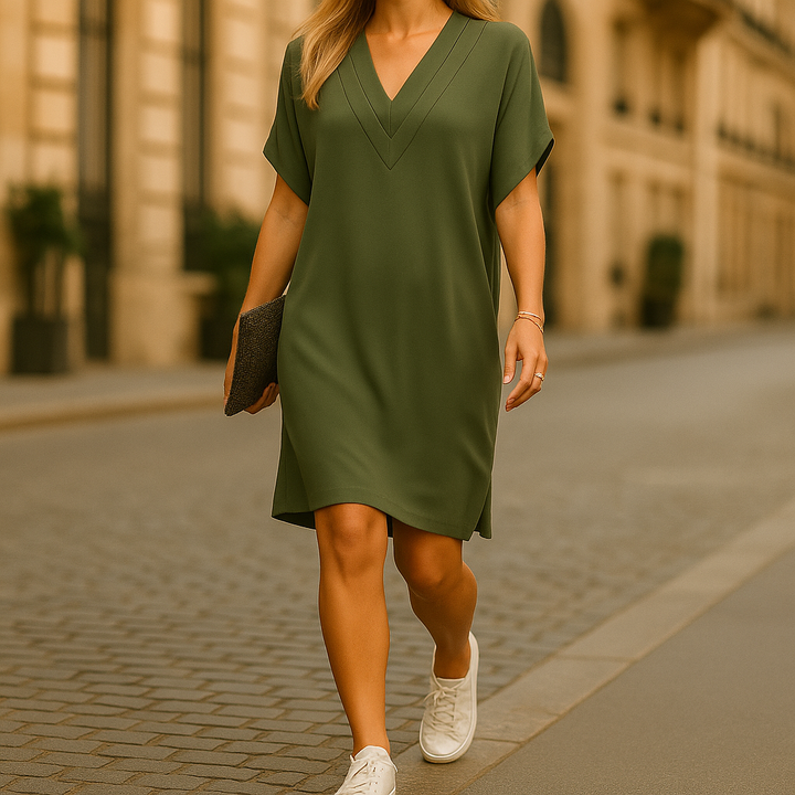 Roxy - שמלת V-Neck אלגנטית וקז'ואלית