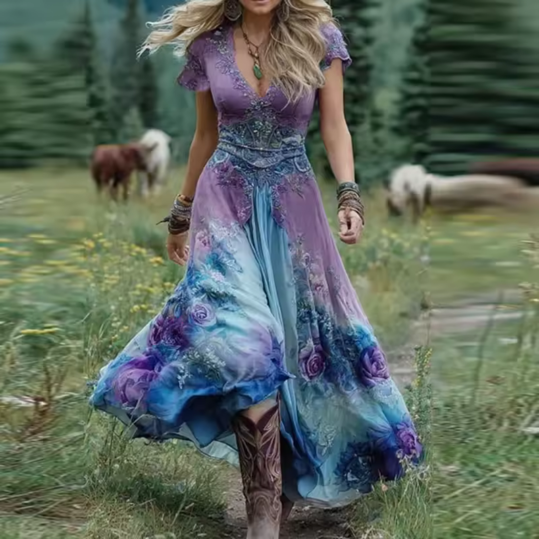 Amirae - שמלה פרחונית אלגנטית ליום יום