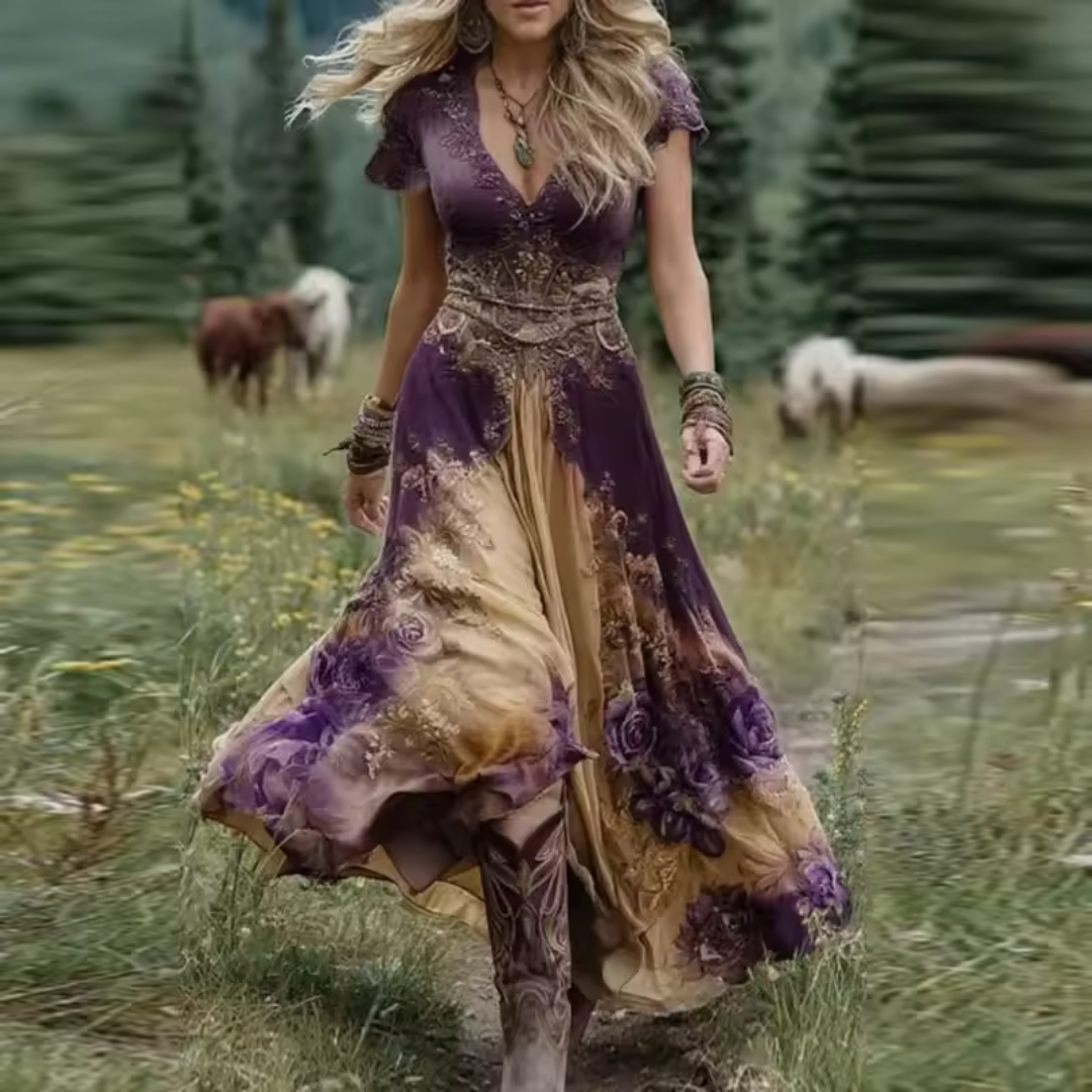 Amirae - שמלה פרחונית אלגנטית ליום יום