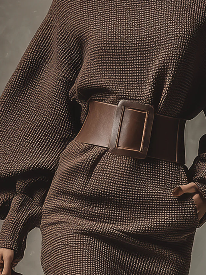 Inyellea - שמלת סוודר קז'ואל אופנתית