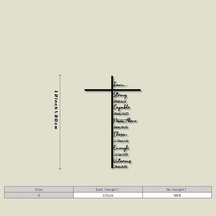 Clariel - אומנות קיר מתכת עם צלב וכתבי קודש