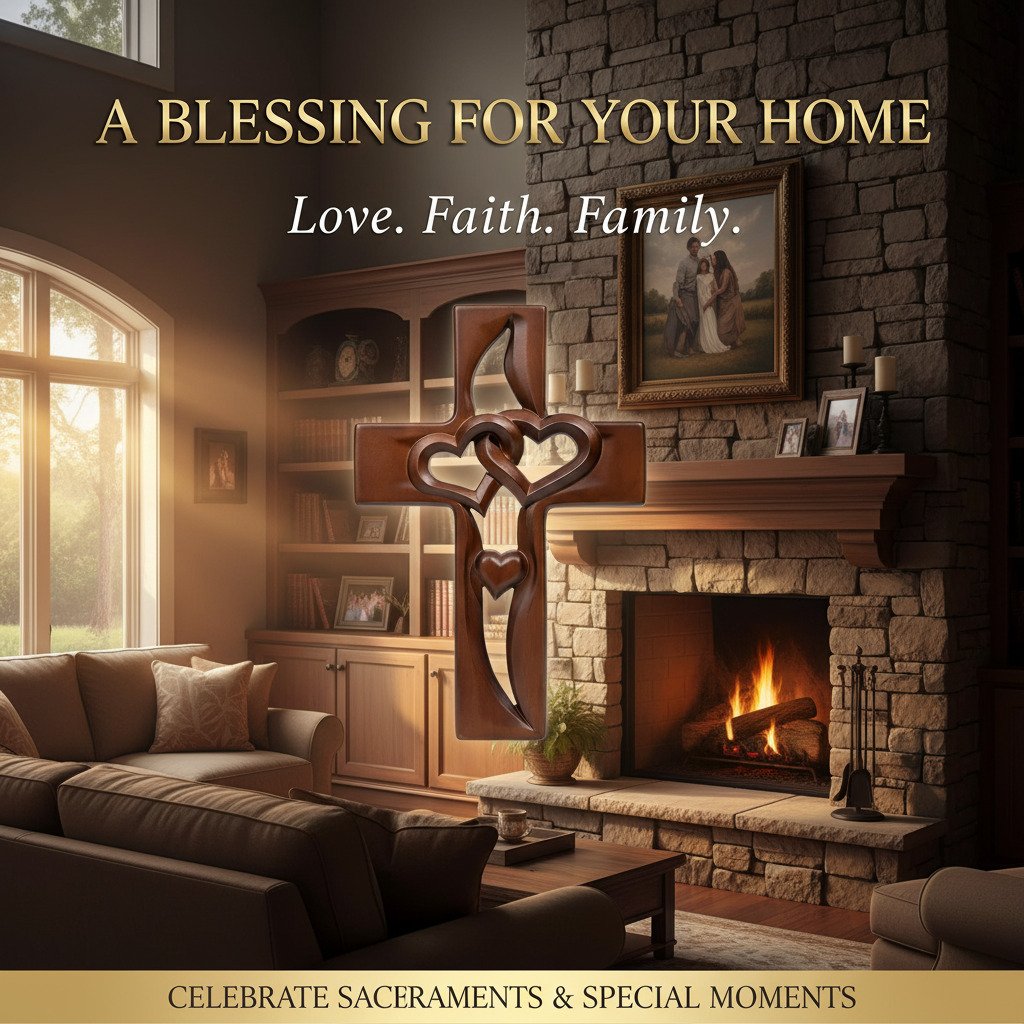 Orlinda - קישוט קיר צלב עם לב