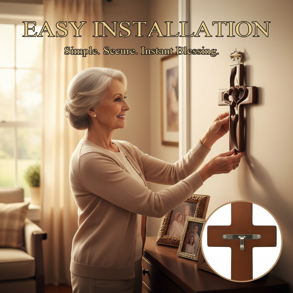 Orlinda - קישוט קיר צלב עם לב